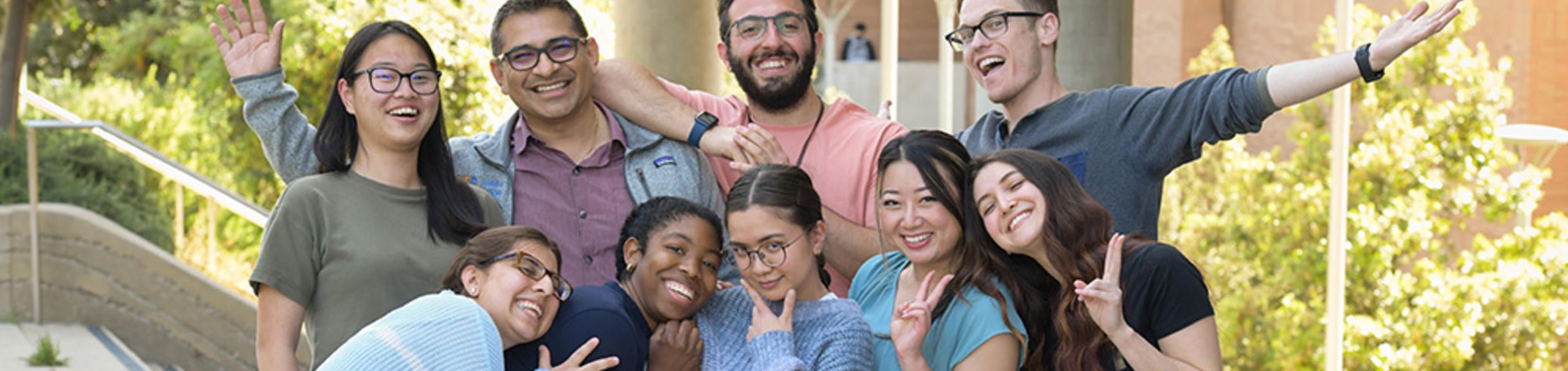 Biomed students posing in a fun photo in 2022