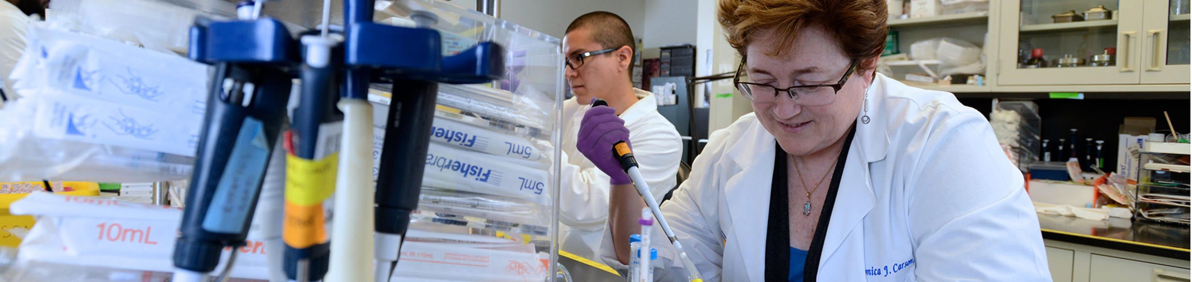 Monica Carson working in lab