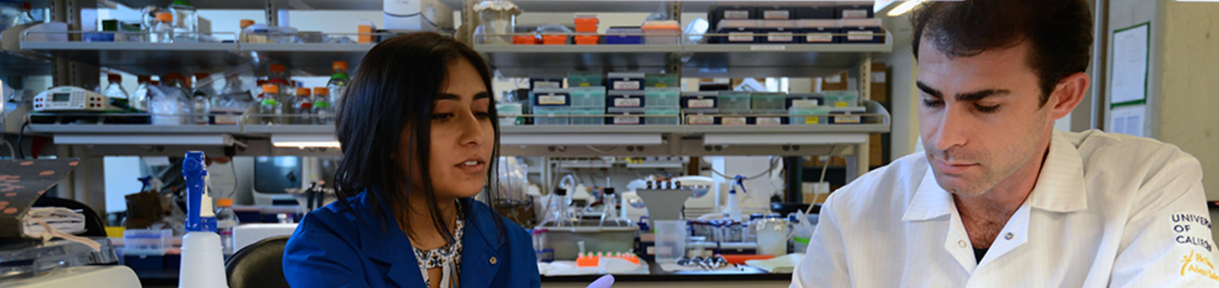 Researchers in lab at bench