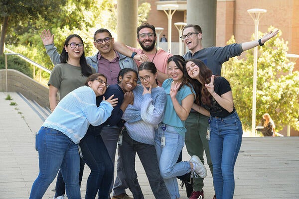 Biomed students posing in a fun photo in 2022